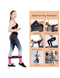 Merisny Resistance Bands for Legs and Butt, Fabric Resistance Bands Workout Anti Slip Fitness Bands Exercise Resistance Bands Set for Body Stretching, Yoga, Pilates, Muscle Training