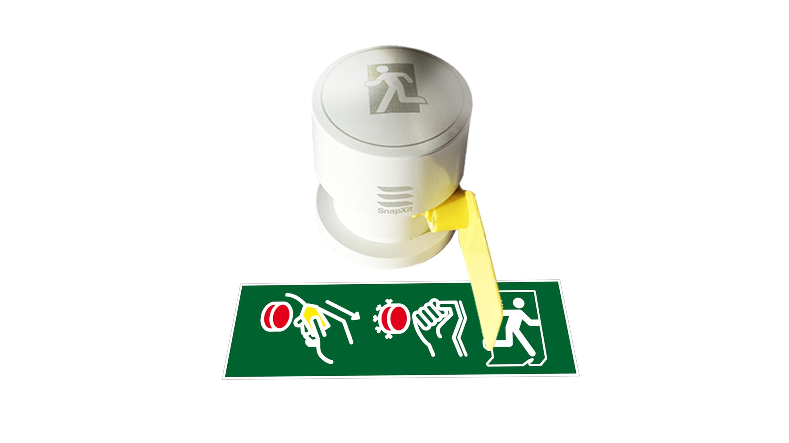 HomeXit SnapXit - Break Glass Emergency Equipment by SafeTSystems - Fixed in Place Window Breaker for Emergency Escape from Schools, Colleges, Buildings and Homes outfitted with Tempered Glass. — image 1
