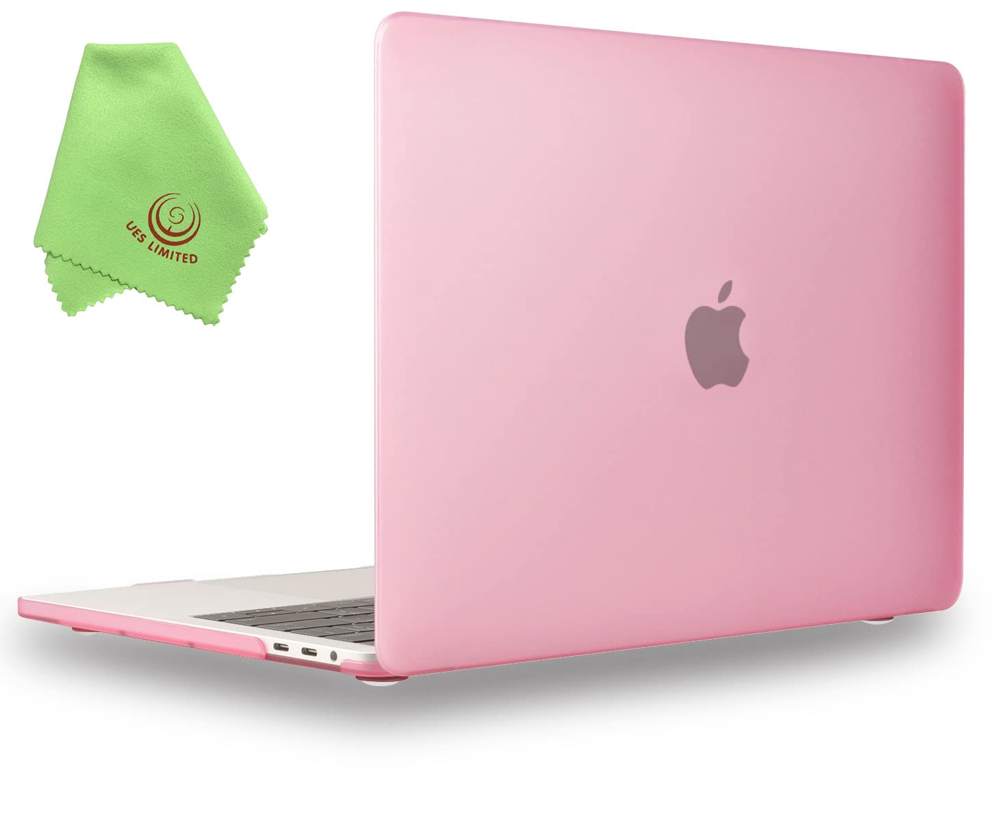 UESWILL Smooth Matte Hard Shell Case for MacBook Pro 16 inch 2019 2020 with Touch Bar and USB-C Model A2141 + Microfiber Cleaning Cloth (Pink)
