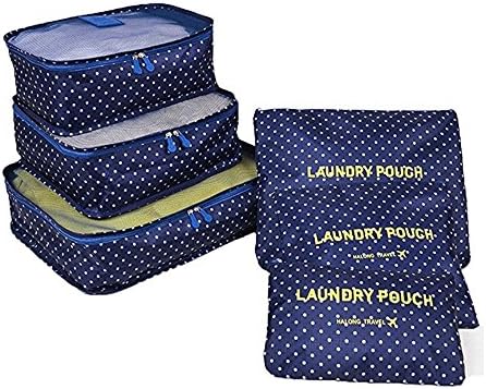 6pcs Packing Cubes Set - 3 Travel Cubes + 3 Laundry Pouches - Your Perfect Travel Luggage Packing Organizer Bag