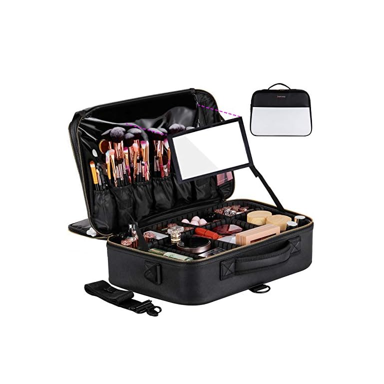 JAZZ GORDEN Professional Artist Makeup Travel Case with Mirror
