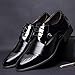 OUOUVALLEY Mens Patent Leather Tuxedo Dress Shoes Lace up Pointed Toe Oxfords 1877 Black 12D(M) US