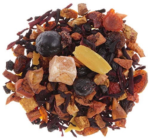 AURESA Früchtetee Früchtebrot im Glas | Früchte und Beeren - 120g | Wiederverwendbare Glasflasche mit Korkverschluss – Bild 3