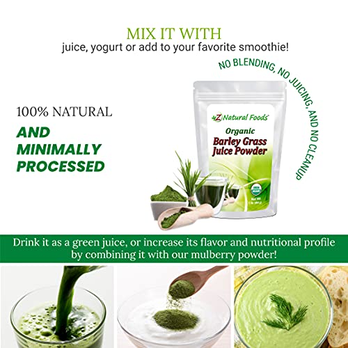 Organic Barley Grass Juice Powder 1 lb Amazing Green Superfood Perfect For Smoothies, Drinks