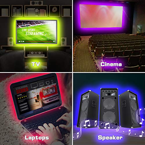 USB LED Light Strip,SOLMORE RGB LED Strip Lights TV Backlight Strip 2m/6.6ft 5050 Flexible LED Strip with IR Remote,Waterproof LED Light Strip for TV LCD,Desktop PC/Laptop Background Lighting Decor - Thumbnail 2