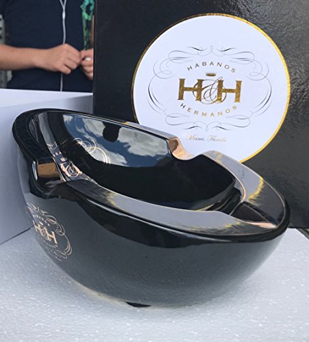 H&H Insignia Collection - Black Oval - Cigar Ashtray - Thumbnail 4