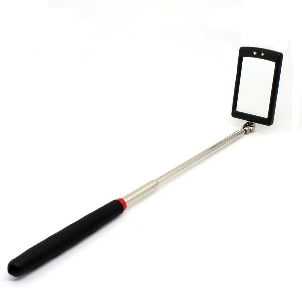 HARDKTelescoping LED Lighted Flexible Inspection Mirror 360 Swivel for