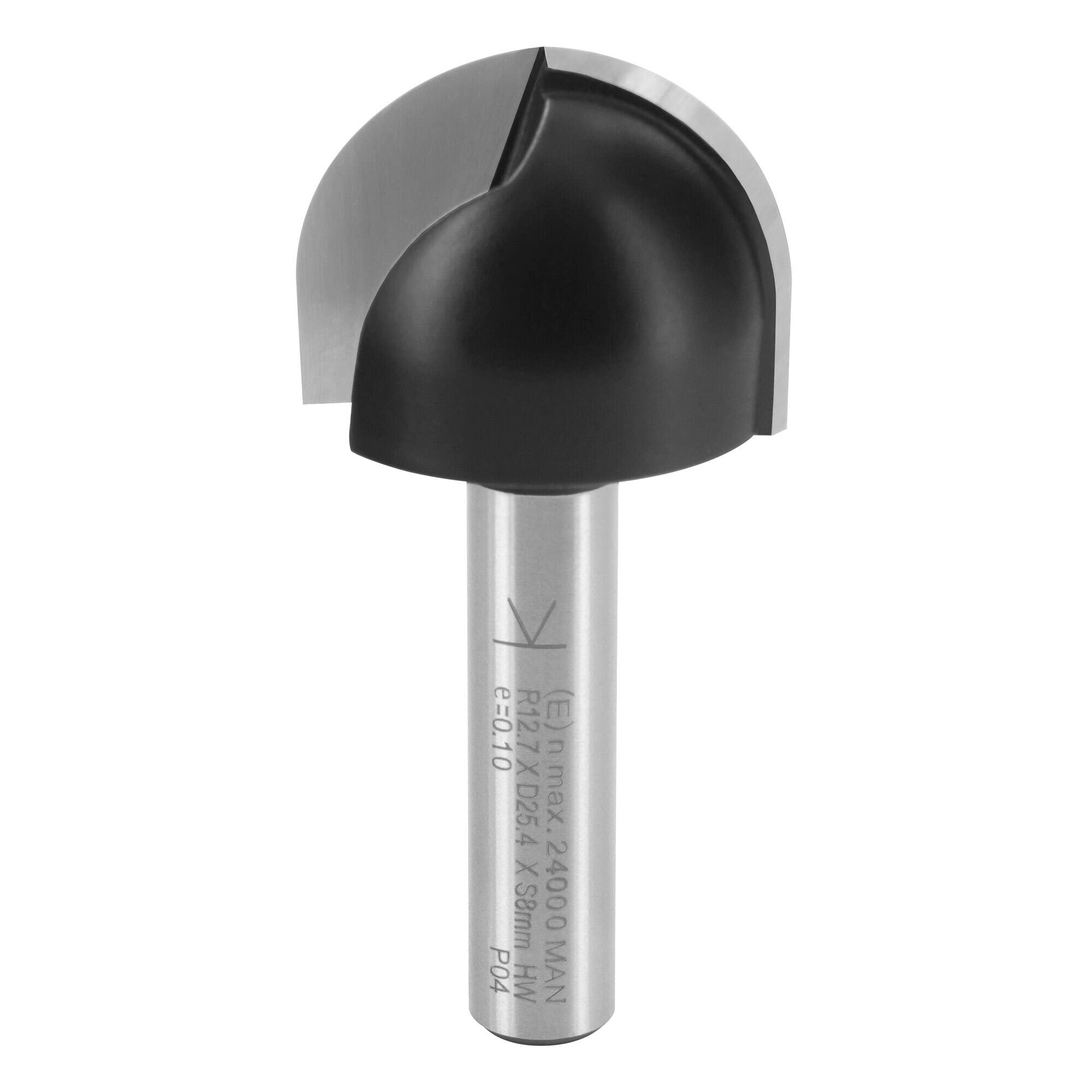 ENT 12300 Cove Cutter, Shank (S) 8 mm, Radius (R) 12,7 mm, Diameter (D) 25,4 mm, NL 19 mm, SL 32 mm, Carbide Tungsten, Woodworking, Router โ image 1