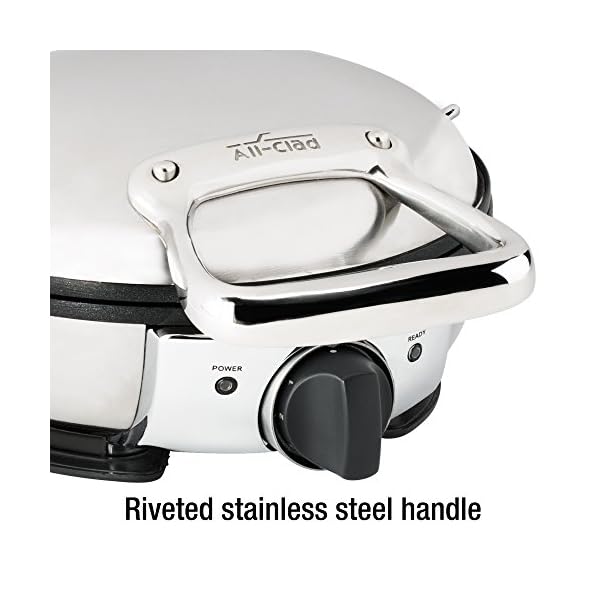 AllClad WD700162 Stainless Steel Classic Round Waffle Maker with 7