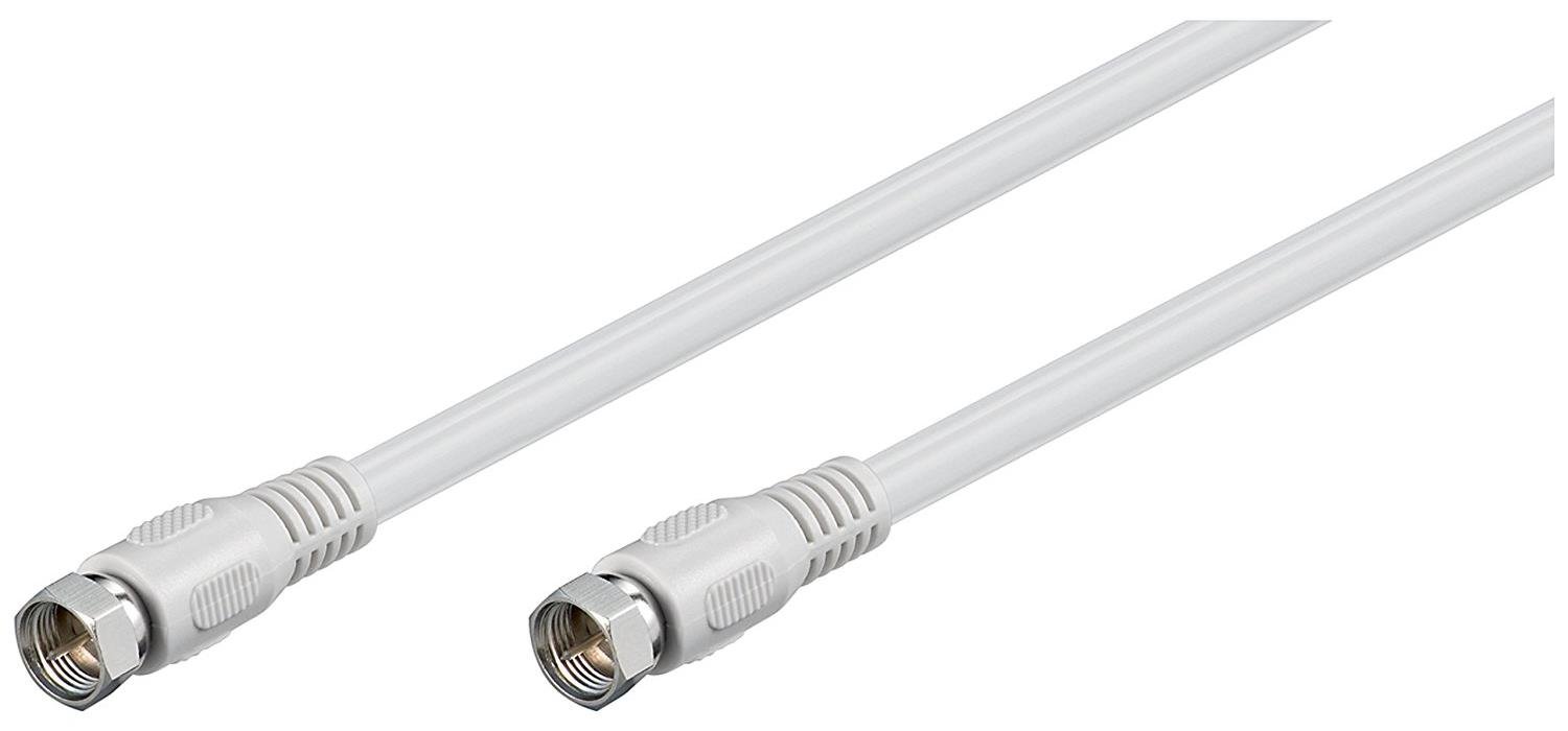 Goobay 60722 SAT Antenna Cable (80 dB), 2X Shielded, 0.3m Length, white