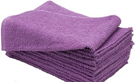 American Terry Mills 12 Dozen 100% Cotton Salon Towels Gym Towels Hand Towel 144-Pack Purple