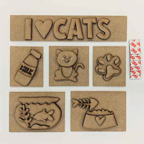 Foundations Decor 400019 Shadow Box Kit Love Cats
