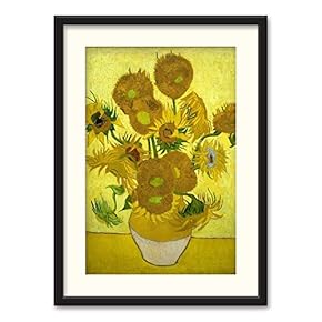 Black Framed Canvas Wall Art Famous Painting Home Artwork Decoration for Living Room, Bedroom - 23x31 inches