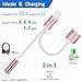 3.5mm Aux Headphone Jack Audio Adapter, 2 in 1 Adapter Compatible with XR/XS MAX/X / 7 Plus / 8 Plus (Support iOS 11, iOS 12, Rose)