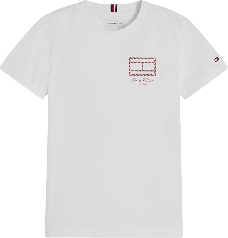 Outline Flag Graphic T-Shirt SS Kb0kb10590 T-Shirt S/S, Blanc (Blanc), 6 Ans Enfants et Adolescents
