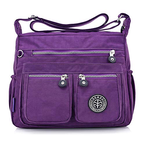 Yiwanjia Nylon Crossbody Bags for Women Multi Pocket Shoulder Bag
