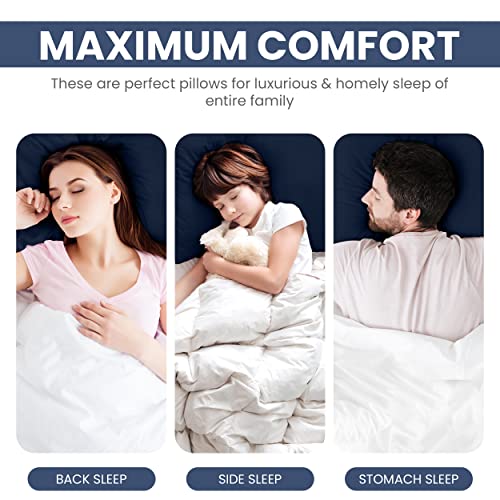Utopia Bedding Bed Pillows for Sleeping (Navy), Standard Size, Set of 2