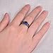 Bamos Jewelry Womens Lab Blue Bright Stone Ring Promise Wedding Engagement Gift Black Gold Plated Womens Rings Size 7