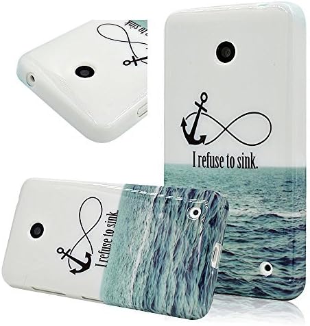 Seedan Ocean Anchor Painting Gel Case for Nokia Lumia 630 / 635 Rubberized TPU Soft Flexible Back Cover Skin