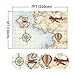 7x5ft Photography Background Marine Theme Airplane Vintage Nautical Hot Air Balloon Map Backdrops for Photography Boys Girls Kids Children Birthday Party Photo Background for Pictures