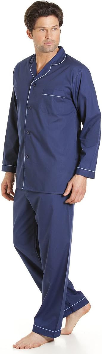 HaigmanMen's Sleepwear Sky Blue Long Sleeve Pyjama Set Suit with Trousers