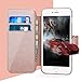 iPhone 6 Case, Leather Wallet Plastic Cases with Credit Cards Slot and Metal Clip, TAKEN DIRECT Apple i Phone 6S Flip Cover, Vintage and Fashion, Durable and Shockproof Holster, 4.7 Inch (Rose Gold)