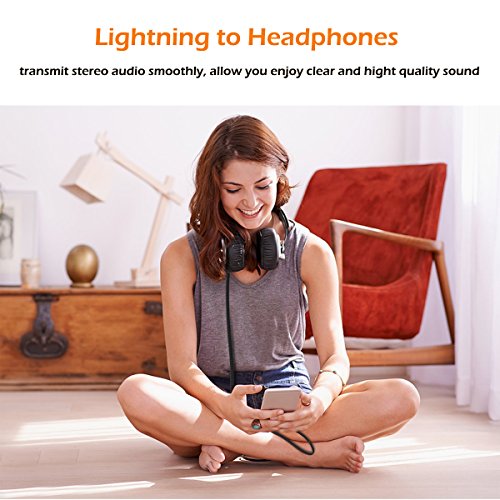 WamGra Lightning to 3.5mm Male Aux Stereo Audio Cable, Car Aux Cord for Apple(ios 11 or Up to Later),Lightning to Aux Cable for iPhone,iPod,iPad,Car/Home Stereo,Headphones,Echo Dot,Beats&More - Black