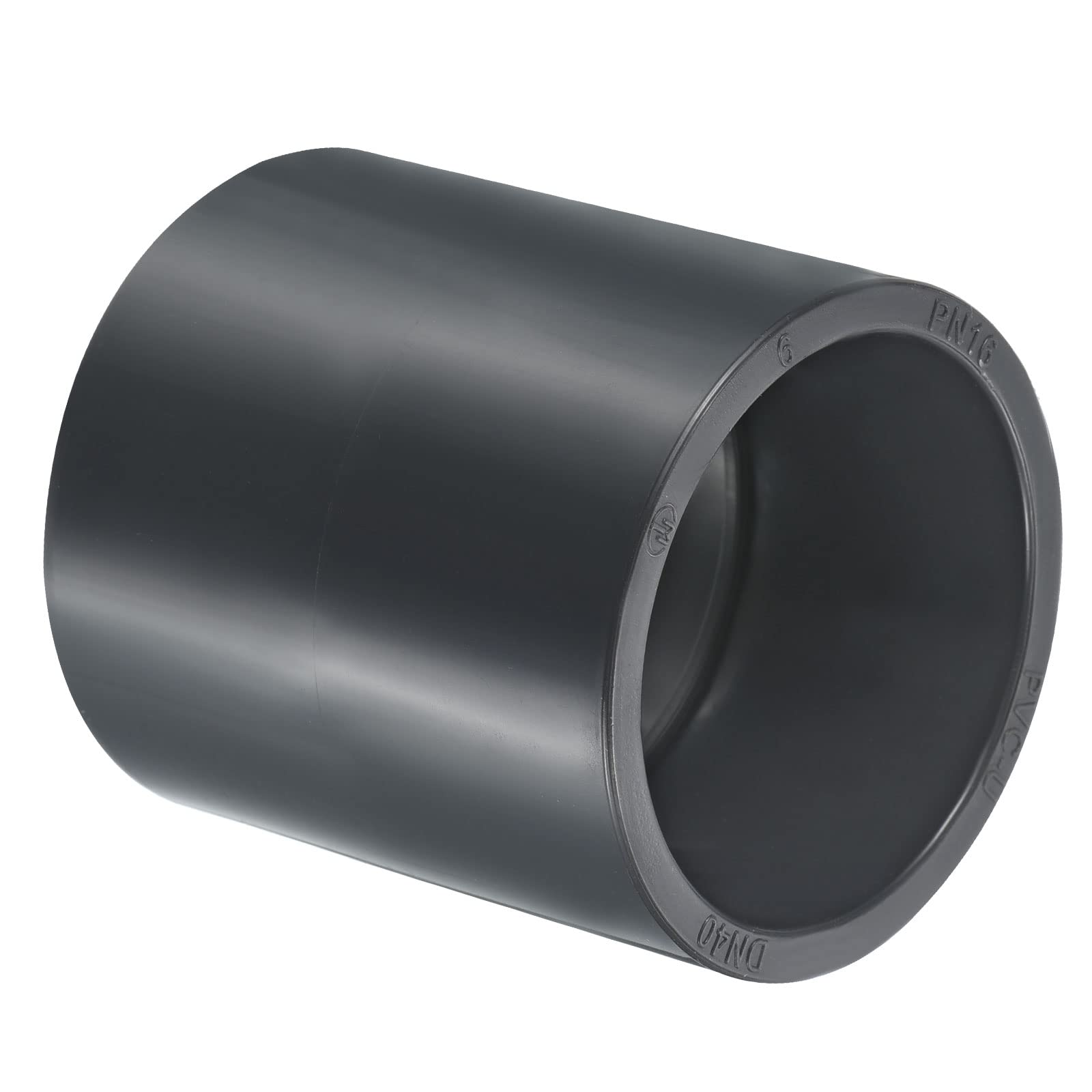 PATIKIL UPVC Pipe Fitting 50mm 1.97 Inch Socket, 1 Pack Straight Coupling Adapter Connector, Dark Grey