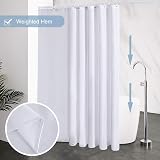 Furlinic Shower Curtain Mould Proof Polyester 200x200cm White 12 Hooks view 5
