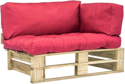 Tidyard Canape Palette A 2 Places De Jardin En Bois Avec Coussins