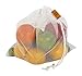 CarryWell 5-Pack Reusable Grocery Polyester Mesh Produce Bags for Vegetable and Fruit Storage with Drawstring Closure