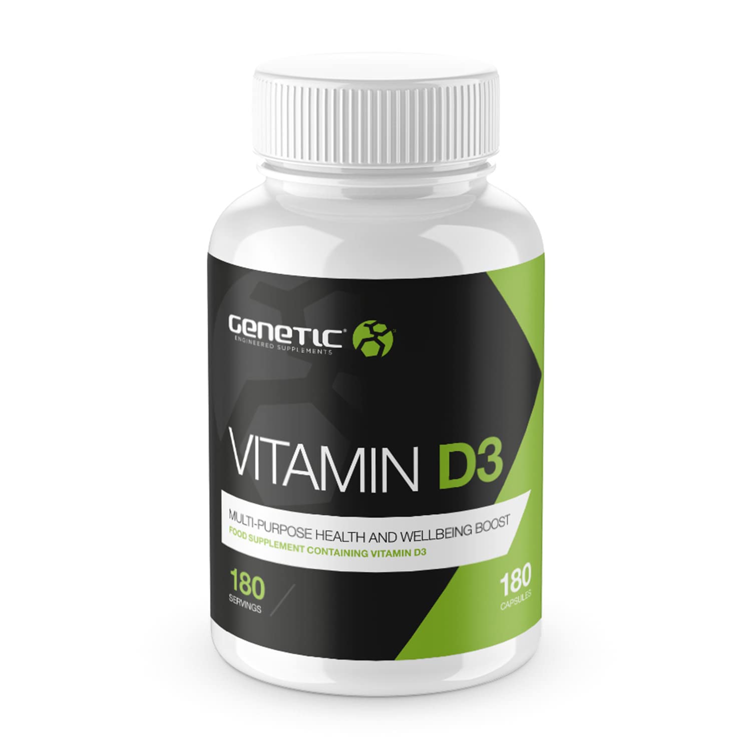 Genetic Supplements - Vitamin D3 - Vitamins and Supplements - Health Vitamins - 180 Capsules
