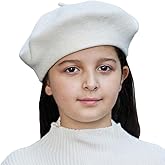Kids Wool French Beret Hat, Classic Fashion Warm Solid Color Artist Beret Hat for Toddler Baby Girl