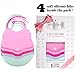 Pack of 4 Silicone Bibs Candy Collection! Baby Bibs for Girls - Best Girl Baby Gifts, Bibs for Newborn - Silicone Bibs with Pocket, Waterproof Bibs for Baby, Feeding Bibs, Dishwasher Safe, Soft Bibs