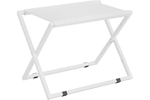 IBUYKE Luggage Rack for All Suitcase Sizes,Metal Luggage Holder,Foldable Suitcase Stand,Easy to Assemble for Bedroom Living Room Hotel,White TLR001W
