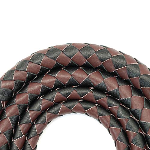 SCARLET KITTEN Cowboy Whip Cat Woman Long Whips Costumes Supplies for Halloween Costume Accessories 5.3ft/1.6m, Black & Brown