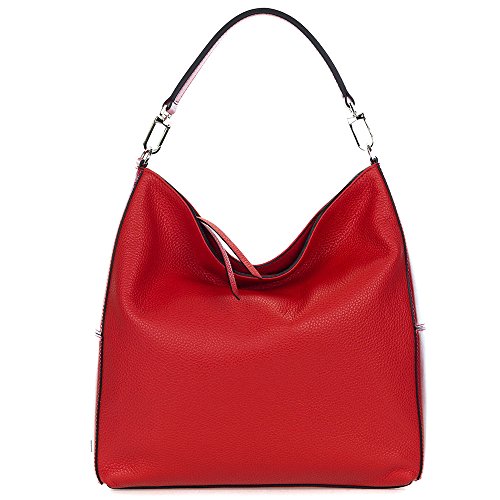 Gianni Chiarini Italian Made Red Pebbled Leather Large Hobo Bag