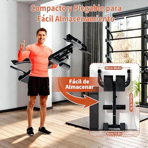 Silla Romana Ajustable, Multifuncional Banco de Hiperextensión para Glúteos, Espalda y Abdominales, Leg Extension Ajustable de Ángulo y Altura para Ejercicio Gimnasio en Casa
