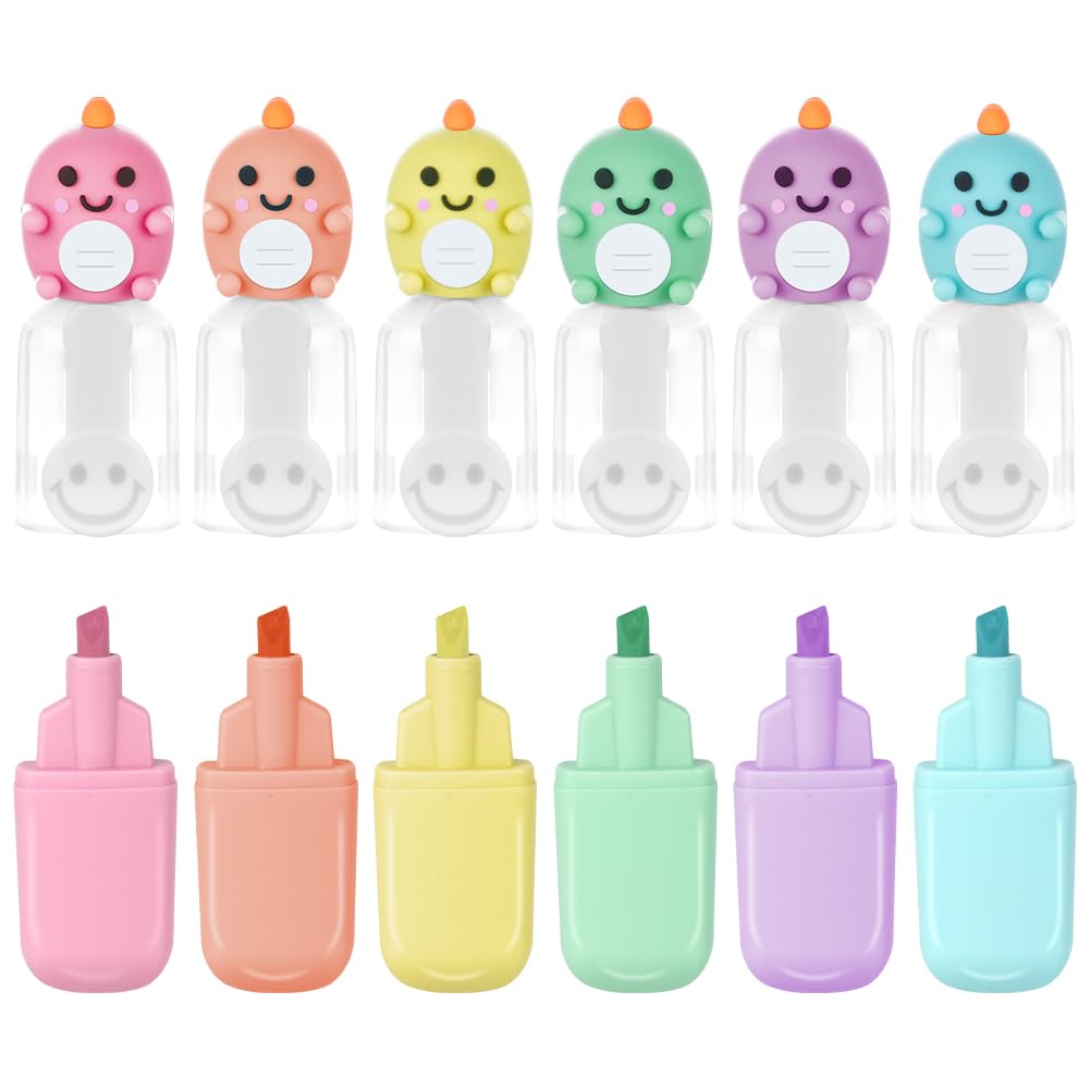 AYESY Highlighter, Pack of 6, Highlighter Assorted Colors, No Bleed, Aesthetic Cute Marker Pens for Journal Planner Notes School Office Supplies