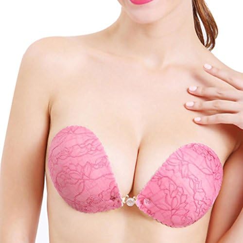 Lamolory Self Adhesive Silicone Invisible Push-up Bras For Women (Purple, D)