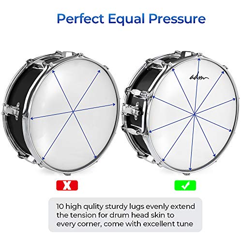 ADM 14" X 5.5" Student Snare Drum Set, Kids Snare Drum Beginner Kit with Stand, Drum Mute Pad
