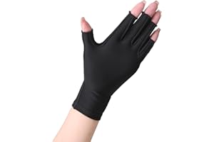 NURCOM Compression Arthritis Gloves, Carpal Tunnel, Tendinitis, Tendonitis, Single Glove for Left & Right Hand, Open Finger Black Small