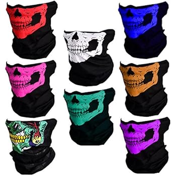 CIKIShield Couples Seamless Skull Face Tube Mask Black (8pcs-Color Set)