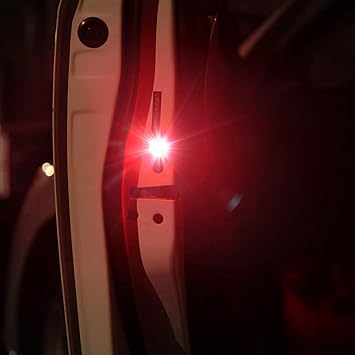 Amazon ユニバーサルled車のドアを開けて安全警告衝突防止ライト磁気センサーストロボ点滅駐車場 Red X 1 Piece Camilla Lu ヘッドライト