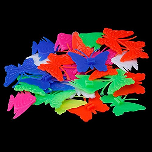 Kasmena 102pcs Assorted Colors Bike Bicycle Wheel Spokes Bead Plastic Clip Spoke Bead Derections,Butterfly Fish