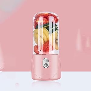 XISABCS Portable Juicer, Handheld Fruit Machine USB Rchargeable Juicer Cup, Ice Blender (Color : B)