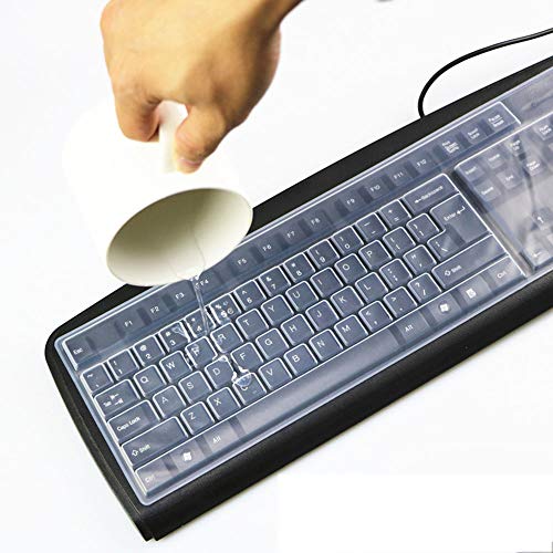 Ultra Thin Silicone Desktop PC Keyboard Cover Skin Protector Compatible with Dell KB212-B Keyboard & Dell KB4021 Keyboard (Transparent)