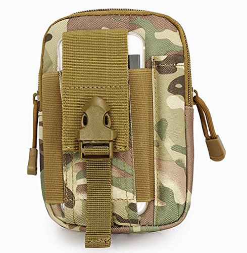 Lisirs Molle Pouch Compact EDC Utility Tactical Pouches Multipurpose Gadget Belt Pouch Waist Tool Bag with D Carabiner Digital Jungle