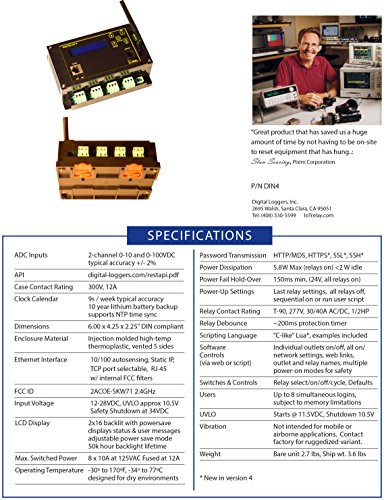 Digital Loggers DIN-4 Din Relay 4 - Thumbnail 2