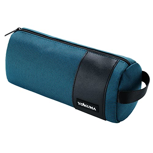 YOKUMA Aesthetic Small Pencil Case Pouch Pen Bag for Adults Office Supplies for College Big Capacity Stationery Organizer(DarkGreen)